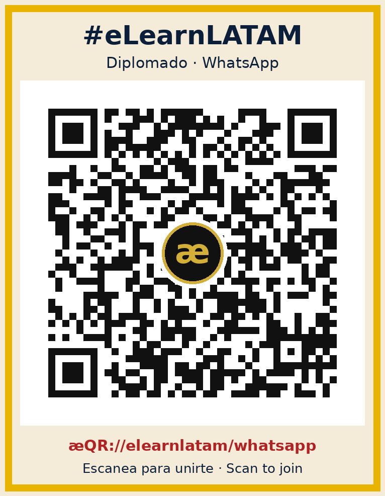 æQR para unirte a #eLearnLATAM en WhatsApp